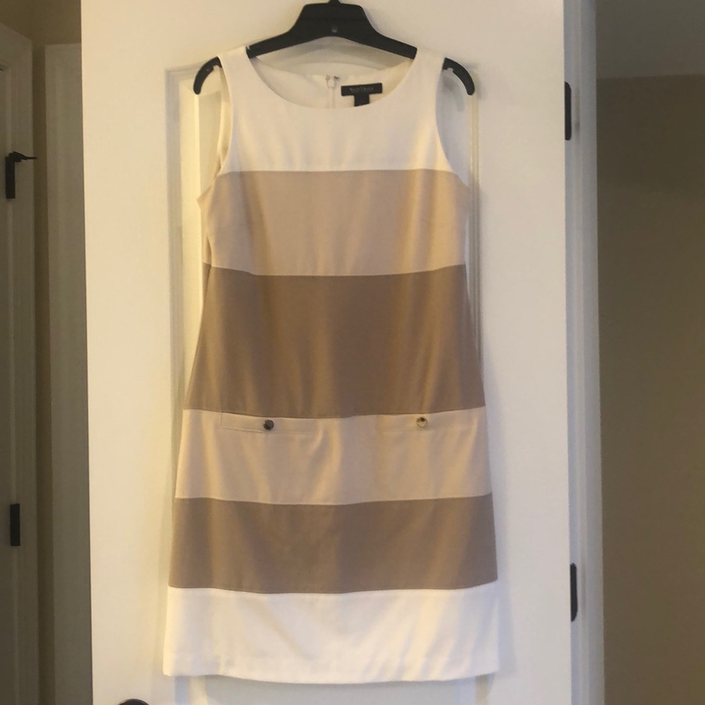 Off white and tan dress